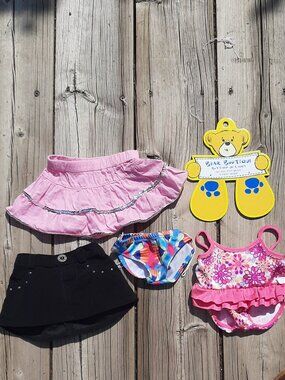 Build a Bear Clothing Bathing Suit Pink Skirt Black Skirt